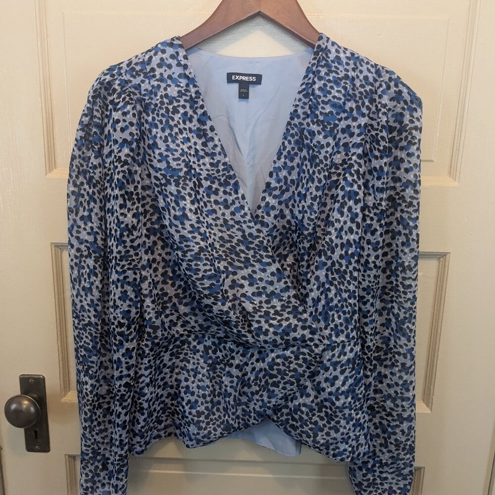 Express Women's Long Sleeve Wrap Blouse